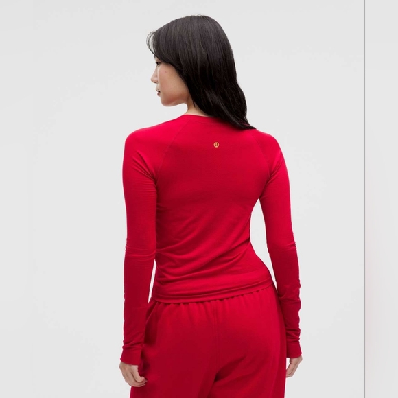 Lululemon Lunar New Year Swiftly Tech Long-Sleeve 2.0 *Waist Length Dark Red 2 - Picture 6 of 10